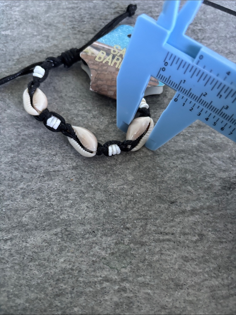 Black and Cream Cowrie Shell Bracelet/Anklet - Picture 8 of 8
